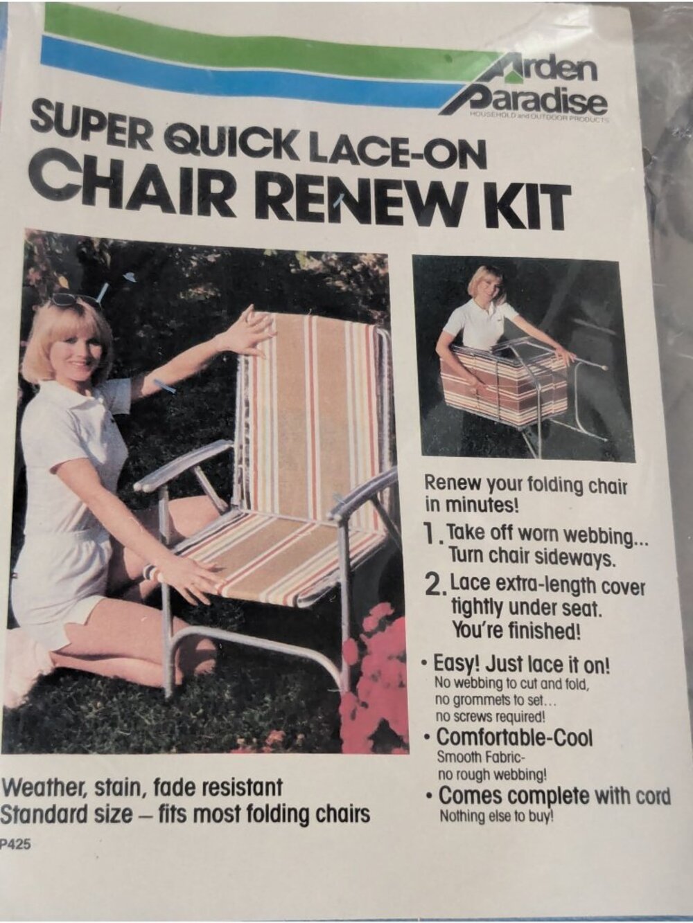 Set of 4 Super Quick Lace-On Chair Renew Kit By Garden Paradise - Weather/Stain